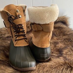 Sperry Brown and Olive Winter Boots